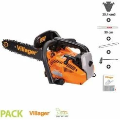 Elagueuse Thermique 25,4 Cm3 1,2 Cv Anti Vibration Guide 30 Cm Villager VGS260 Prime