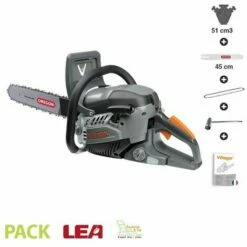 Tronçonneuse Thermique 3cv 51cc Guide 45 Cm Système Antivibration Villager VGS 5032 PE