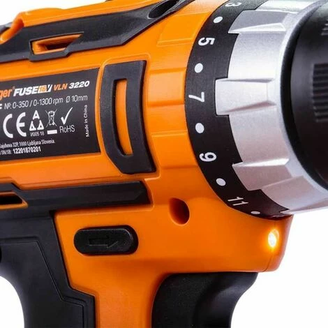 Perceuse Visseuse Sans Fil 18V Fuse VLN 3220 Villager Sans Chargeur Ni Batterie - Orange – Image 3