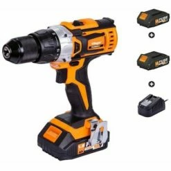 Perceuse Visseuse à Batterie Villager Fuse VLP 5220 Avec 2 Batteries 18V Et Chargeur Inclus - Orange