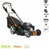 Tondeuse Thermique Propulsée 4 En 1 167 Cm3 Moteur Honda OHV Vitesse Variable VILLAGER Falcon 6111 H - Noir