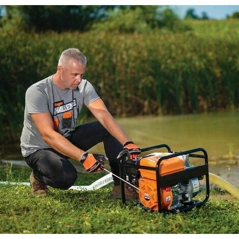 Pompe à Eau Thermique 50mm 2 Pouces 163cm3 5,1cv Débit 30000 L/h Villager WP37SE - Orange – Image 3