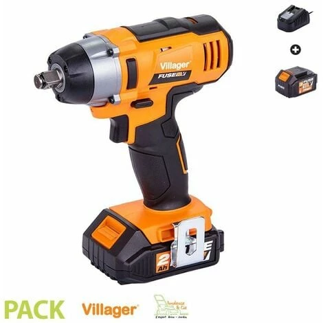 Clé à Chocs électrique 18V 180Nm Avec Batterie Et Chargeur Fuse VLN 3320 Villager - Noir