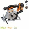Scie Circulaire Sans Fil 18V 165 Mm Avec Batterie Et Chargeur Fuse VLN 1620 Villager - Orange