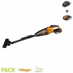 VILLAGER Aspirateur Sans Fil Sur Batterie éléctrique 18V Avec Batterie Et Chargeur Fuse VVC 6020 - Orange