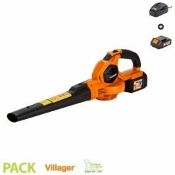 VILLAGER Pack Souffleur Sans Fil 209km/h Télescopique Fuse VBV 2120 Avec Batterie Et Chargeur - Orange