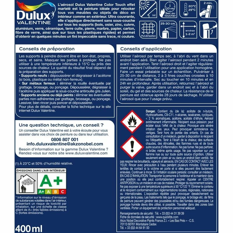 Aérosol Color Touch - Effet Martelé Marron - Dulux Valentine – Image 4