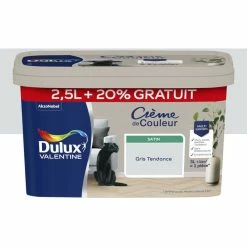 DULUX VALENTINE Crème De Couleur Satin 2.5L +20% Gratuit