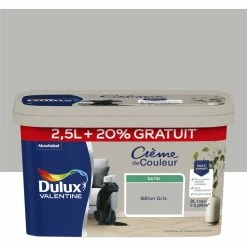 DULUX VALENTINE Crème De Couleur Satin 2.5L +20% Gratuit