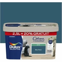 DULUX VALENTINE Crème De Couleur Satin 2.5L +20% Gratuit