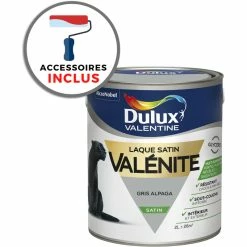 Peinture + Accessoires Laque Valénite Satin Gris Alpaga 2 L - Dulux Valentine - Gris Alpaga