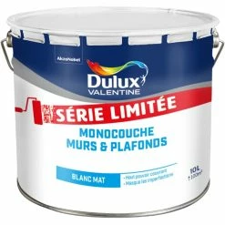 Peinture Blanche Monocouche Pour Murs & Plafonds Intérieur - Edition Limitée Aspect Blanc 10L - Dulux Valentine