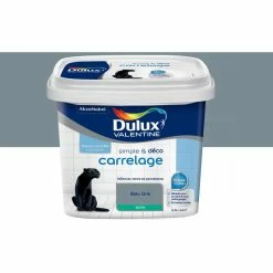 DULUX VALENTINE Peinture Carrelage Bleu Gris Finition : Satin | 0,5 L - Bleu Gris