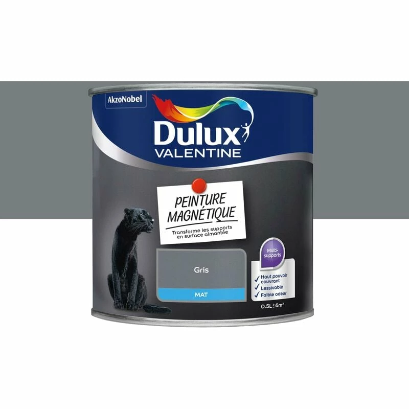 Peinture De Rénovation Magnétique Mat Gris 0,5 L - Dulux Valentine - Gris – Image 2