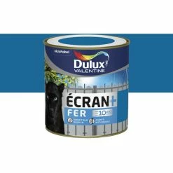 DULUX VALENTINE Peinture Écran + Fer Bleu Breton Finition : Brillant | 0,5 L - Bleu Breton