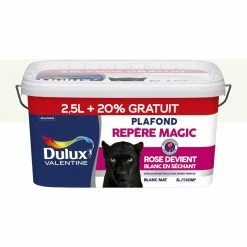 Peinture Plafond Repère Magic Mat Blanc 2,5 L + 20 % Gratuit - Dulux Valentine - Blanc