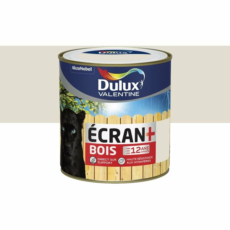 DULUXVALENTINE Peinture Ecran+ Bois Satin Blanc Crème (RAL 9001) 0,5 L - Dulux Valentine - Blanc Crème (RAL 9001) – Image 2