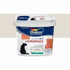 DULUX VALENTINE Peinture Radiateurs Lin Clair Finition : Satin | 0,5 L - Lin Clair