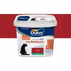 DULUX VALENTINE Peinture Radiateurs Rouge Finition : Satin | 0,5 L - Rouge