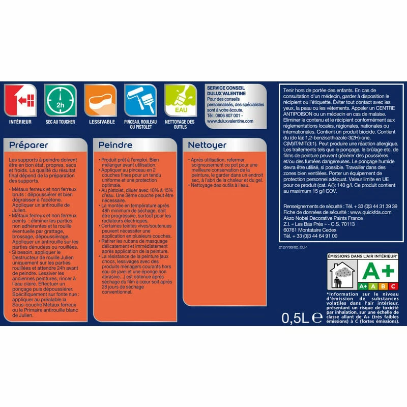 DULUX VALENTINE Peinture Radiateurs Rouge Finition : Satin | 0,5 L - Rouge – Image 4