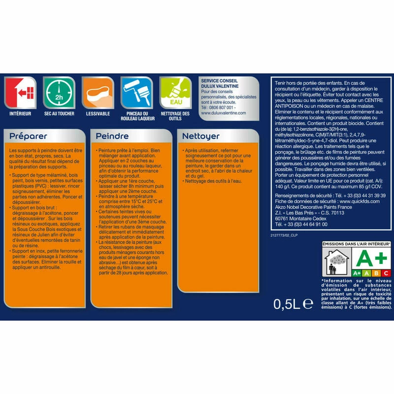 DULUX VALENTINE Peinture Simple & Déco Meubles Canard Finition : Satin | 0,5 L - Canard – Image 4