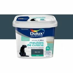 DULUX VALENTINE Peinture Simple & Déco Meubles De Cuisine Bleu Nuit Finition : Satin | 0,5 L - Bleu Nuit