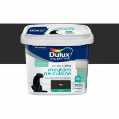 DULUX VALENTINE Peinture Simple & Déco Meubles De Cuisine Noir Finition : Satin | 0,5 L - Noir