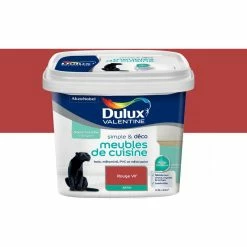 DULUX VALENTINE Peinture Simple & Déco Meubles De Cuisine Rouge Vif Finition : Satin | 0,5 L - Rouge Vif