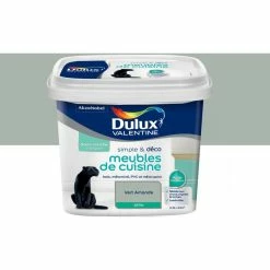 DULUX VALENTINE Peinture Simple & Déco Meubles De Cuisine Vert Amande Finition : Satin | 0,5 L - Vert Amande